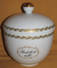 Tternet Limoges porcelain table trash can covered jar H 24 cm