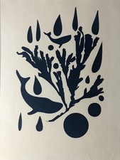 L. ARFEL Cyanotype - Mer - Série Infra-marin. Art fait main. Décoration Murale.