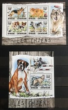 Husky Sibirian / Spitz Nain / Boxer / Dogs  on stamps CAR - MNH** Z21