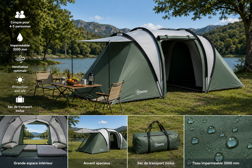 Tente camping personnes - 4-5,