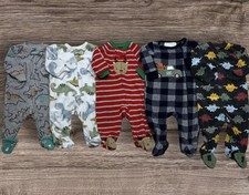 Baby Boy 3 Months 3-6 Month Carter's Winter Fleece Warm Foot Sleeper Pajama Lot