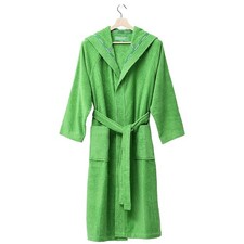United Colors of Benetton 100% Cotton Bathrobe with Hoodie M/L Green RRP £69.99