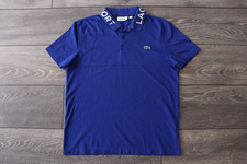 MEN'S LACOSTE SPORT TENNIS POLO SHIRT COTTON BLUE SIZE FR4 US MEDIUM COLLAR LOGO