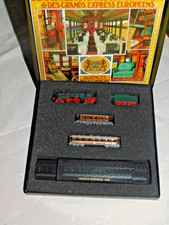 MINI TRAINS 1/220 EDITIONS ATLAS ORIENT EXPRESS LOCO TENDER 2 WAGONS RAILS BOITE