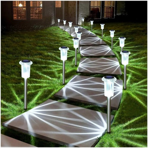 Lampe solaire led jardin acier - solaire,