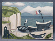 Tableau Marine bateaux entre