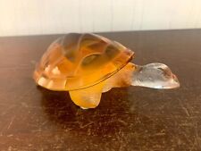 Lalique Crystal Orange Turtle