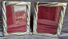 Paire de cadre s porte - photo italiens en argent massif ( sterling 925 ) & bois