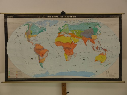 Carte murale scolaire ancienne - carte,