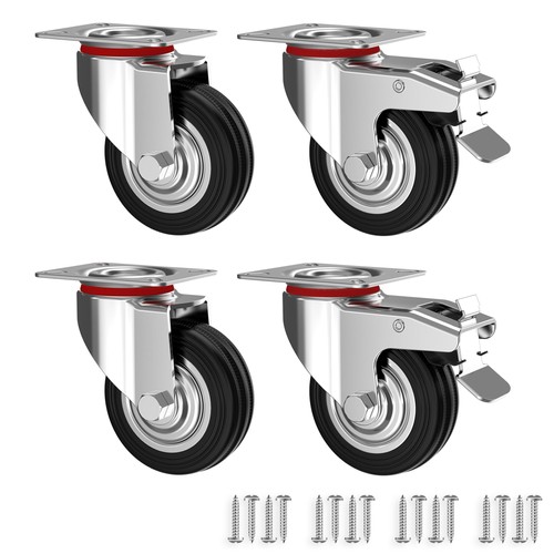 Set roulettes pivotantes - 4,