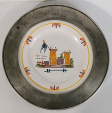ASSIETTE CÉRAMIQUE / ÉTAIN -