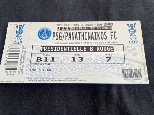 Ticket billet match psg - ,