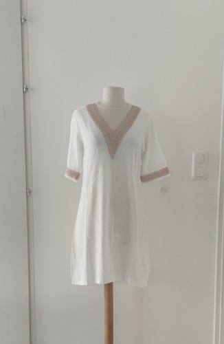 Robe tunique blanche beige - et,