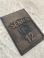 Ayrton Senna Plaque MDF Sign F1 Honda No.12 Iron Look Rust Effect Wall Art