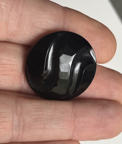 Bouton ancien verre noir ou - en,
