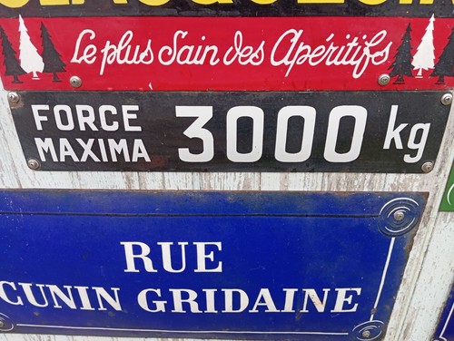 Ancienne plaque emaillee grue - ancienne,