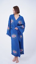 Handmade Evil Eye Boho Festival Kimono Boho Beachwear, Bathrobe