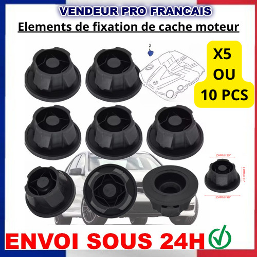 Clips fixation cache - fixation, moteur