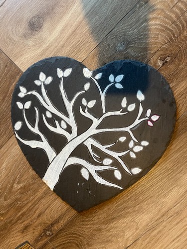 Plaque murale coeur - coeur, ardoise