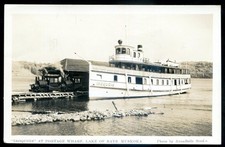 Canada LAKE OF BAYS Ont 1930 Muskoka Portage Wharf Steamer. Real Photo Postcard