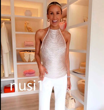 ZARA NEW WOMAN FRINGED HALTER TOP PALE PINK XS-XXL 4772/101/622