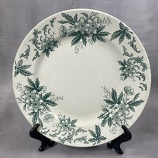 Assiette terre de fer ANEMONE AMANDINOISE ST AMAND vert ~ 23 cm