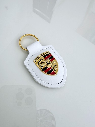 Porte clé cuir blanc targa - porte,