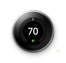 Google Nest 3rd Gen T3007ES Wi-Fi Thermostat Stainless Steel ,Used