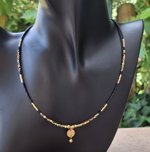 Collier perles verre - de,