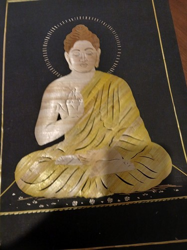 Tableau bouddha rafia ou - tableau,