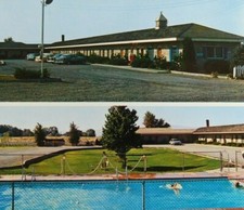 Blue Haven Motel Pasco Washington Pool Classic Cars Chrome Vintage Postcard