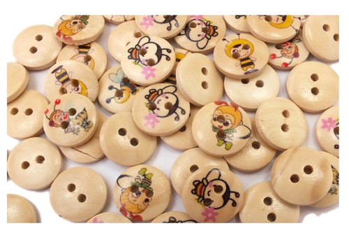 Lot boutons bois - 20,