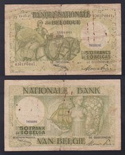 Billet Belgique 50 FRANCS Ou 10 BELGES 1947 P.-106 BB-/VF-
