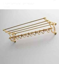 Porte-manteau mural en laiton placage train bagages porte-manteau étagère cro...