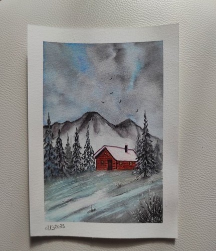 Dessin originale chalet - ​dessin,