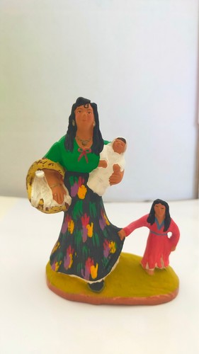 Santon gitane avec 2 enfants - -,