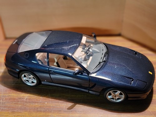Burago ferrari 456 bleu - ferrari,