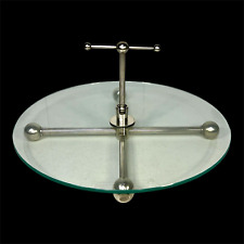 silver metal and glass cheese tray tableware 20th century
