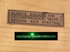 1972 - 1973 Yamaha RT2 RT3 360cc Tank Decompression Valve Warning Decal Sticker