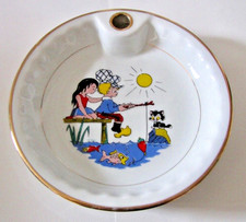 Assiette à bouillie en porcelaine de Vierzon