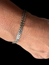 Bracelet vintage Unisex gourmette chaîne Argent, Massif Bijou Fin