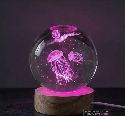 Lampe boule cristal 3d - de,