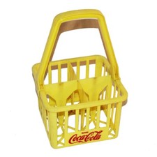 Vintage Yellow Plastic Drink Coca Cola Advertising Bottle Holder