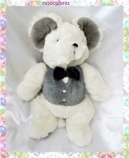 Doudou Peluche Souris Blanc Et