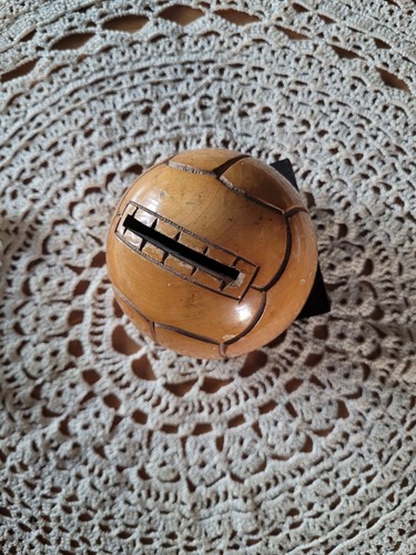 Antique wooden piggy - wooden, bank