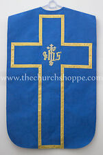 Neuf Bleu Romain Chasuble Fiddleback Vêtement de Cérémonie Et Mas Ensemble,