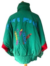Vintage 80’s Ladies KWAY Green Ski  Jacket Apres Ski -Sz UK 14/16 #236