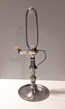 Lampe à huile en étain ou