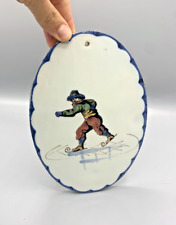 Carrelage faience ovale peint