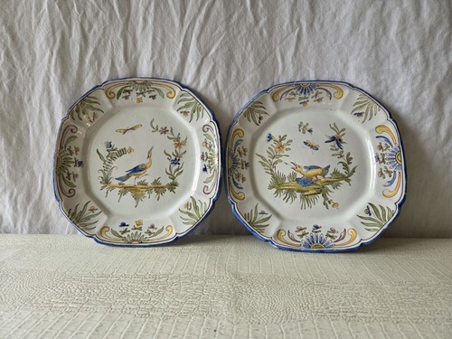 Paire assiette moustiers - 2,